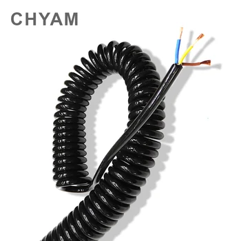 Crna multi 2/3/4/6/8 jezgra žice Medusobno spiralni kabel Kontakti 0.2mm0.5mm1.5mm Kabel za napajanje Može produljiti растяжимые žice