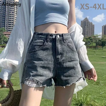 Kratke hlače Ženske Traperice Vintage 3 Osnovne Boje Seksi XS-4XL Seksi Ljeto u Korejskom Stilu, u stilu empire Univerzalne Trendi Ženski Koledž Ins Nove