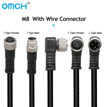 M8 4-pinski Kabel konektor za led senzora od PVC-a Tipa A 2 m s navojem vezom Cloweit