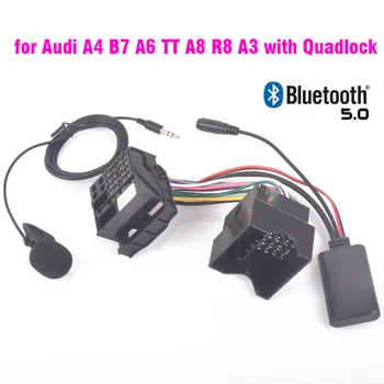 za Audi A4 B7 (2005-2008) TT TTs A8 R8 A3 s priključkom Radija Quadlock Mikrofon Hands-free Bluetooth 5,0 Adapter AUX