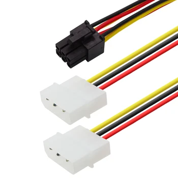 2 IDE Dvostruko 4-pinski Molex IDE za 6-pinskog priključka PCI-E Y Konektor Adapter Kabel za Napajanje Molex IDE za grafičke kartice