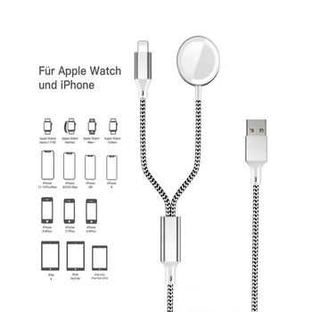 2 u 1 Punjač za Apple Watch Bežični Prijenosni kabel Kompatibilan s Apple Watch Series 6/5/4/3/2/1