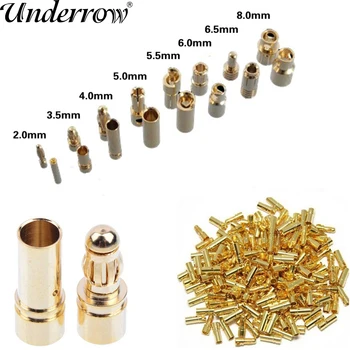 20 kom./lot 2,0 mm 3,0 mm 3,5 mm 4,0 mm 5,5 mm 6,0 mm 8,0 mm Zlatni metak konektor tipa 