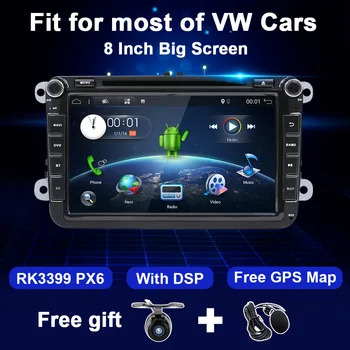 2Din Android 10 Uređaj Za VW Passat B6 CC Polo Golf 5 6 Touran Jetta Tiguan Magotan Seat Škoda Octavia Mediji 4G GPS 64G