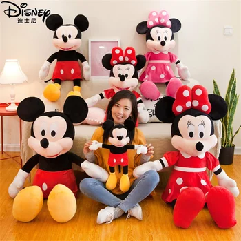 35-100 cm Disney Pliš Mickey Mouse Minnie Par Filmova Kawai Plišani Jastuci Mekana Igračka Lutka rođendanski Poklon Za Djecu