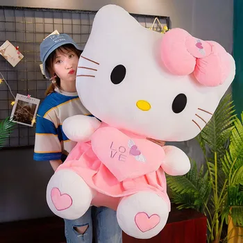 35-70 cm Velike Veličine Sanrio Hello Kitty Pliš Igračke Slatka Anime Periferija Film KT Mačka Mekana Lutka Hello Kitty Božićni Poklon Za Bebu