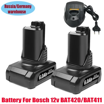 4,0/6.0 Ah za Bosch 12 U Litij-ionskih Izmjenjiva Baterija BAT411 BAT420 GBA 10,8 Bežični električni alati za Bosch 12 punjač baterija 18650