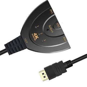 4K * 2K 3D Mini 3 HDMI Priključak kompatibilan Prekidač 1.4 b 4K 1080P Prekidač Razdjelnik 3 u 1 izlaz Port Hub Kabel za DVD HDTV Xbox, PS3 PS4