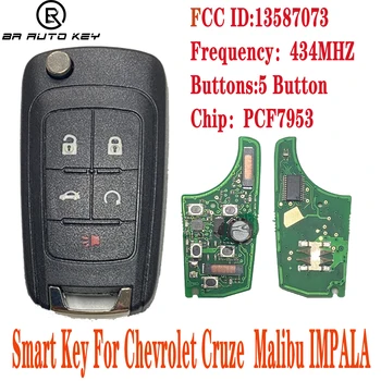5-tipke Daljinski smart-Privjesak bez ključa za Chevrolet Cruze Sonic Malibu Impala Equinox 433 Mhz ID46 PCF7953 Čip HU100