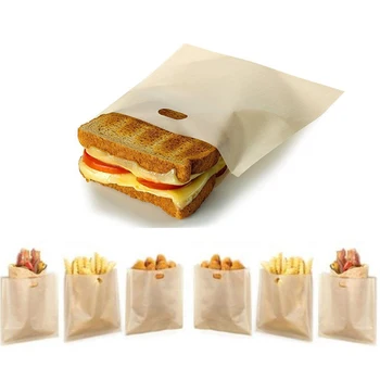 5pcs/set toster za višekratnu upotrebu vrećice non-stick torbu kruha paketa za sendviče stakloplastike tost mikrovalna pećnica grijanje slastice alati 