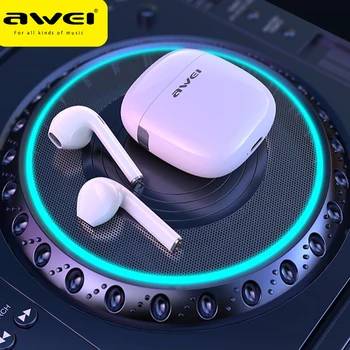 Awei T28 Bluetooth 5,3 Slušalice Bežične Bijele/Crne Slušalice S Mikrofonom Sportske Slušalice Za iPhone Hauwei Xiaomi