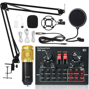 BM 800 Profesionalni Studijski Kondenzatorski Mikrofon Bežični Karaoke Mikrofon V8XPRO Zvučna Kartica PC Računalo Telefon MIKROFON sa Youtube