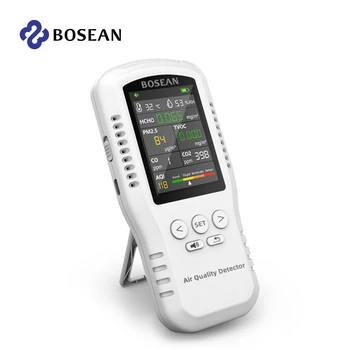 Bosean Monitor kvalitete zraka CO2 CO PM2.5 HCHO TVOC Monitor Temperature I Vlažnosti Kućni detektor kvalitete zraka s Pravim Senzorima