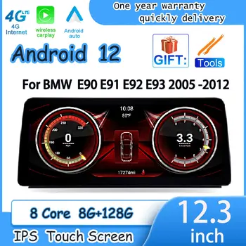 CCC CIC 12,3 Inča Bežični Carplay Multimedija Radio Za BMW E90 E91 E92 E93 2005-2012 Auto Monitora Touch Screen Android 12