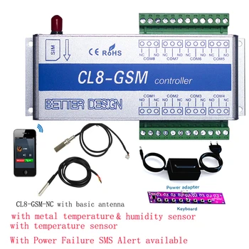 CL8-GSM-NC Bežični alarmni sustav SMS upozorenja Kontrolu temperature GSM Alarm + Senzor s upozorenjem o nestane struje
