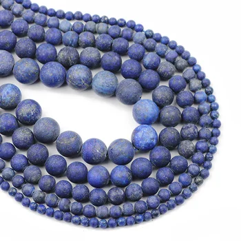 Cijele Prirodni Brušeni Kamen lapis Lazuli Plava Boja Slobodan Razuporne Perle Za Izradu Nakita DIY 4 6 8 10 12 mm Pribor Za Narukvice