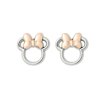Disney Minnie Mouse Naušnice-Roze Modni Nakit za Žene Mickey Glava Naušnice-Roze Mini Crtani Životinja Crystal Nakit Pokloni