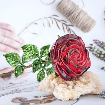 Dugačak Kljun Crystal Crvena Ruža Umjetni Cvijet Za Rođendan, Valentinovo, Suveniri I Pokloni Za Majčin Dan Vjenčanja Home Dekor Stola Ukras