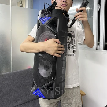 Dvostruki 6,5-inčni Vanjski Snažan Bluetooth zvučnici Hi-Fi Stereo Bežični Prijenosni Subwooferi Kartica U Disk K Song Soundbox Stupac