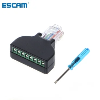 ESCAM RJ45 Ethernet Priključak Na 8-Kontaktnom AV-Terminal Navojni Adapter je Pretvarač Jedinica Priključak za kamere za video nadzor