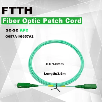 FASO 50-100 kom SC-SC APC Fiber-optički patch kabel 3,5 m SX 1,6 mm Однорежимный G657A1/G657A2 Skakač Svjetlovodni Kabel Internet