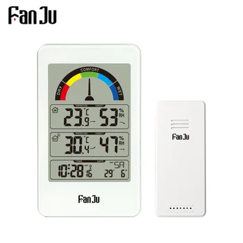 FanJu FJ3356 Digitalni Termometar Hygrometer vremenska stanica Zidni Sat Bežični Senzor za Alarm Udobnost Kazalo Prikaz Desktop Sat
