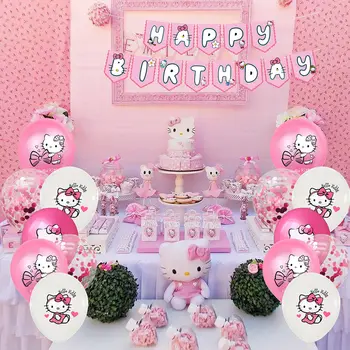 Hello Kitty Rođendan Tema Balon Dekoracije Skup Djeca Rođendan Djevojka Balon Izgled Sobe