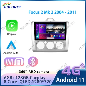 JIULUNET Carplay Ai Glas autoradio Za Ford Focus 2 Mk 2 2004-2011 Media Player Navigacija za Android Auto 2 Din