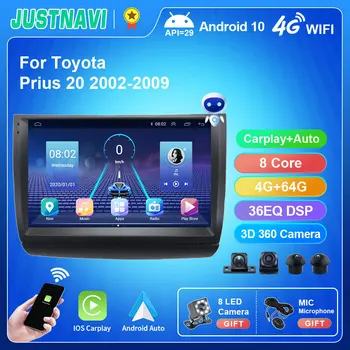 JUSTNAVI Auto Android 10,0 Za Toyota Prius 20 2002-2009 Auto radio Android 10,0 Восьмиядерный IPS zaslon Osjetljiv na dodir, GPS, RDS BT bez 2 din