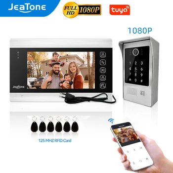 JeaTone 1080 P Tuya Video Zvono na Vratima video interfon Kodna Tipkovnica za Kuće sa RFID-om, detektor pokreta i kamere za noćni vid