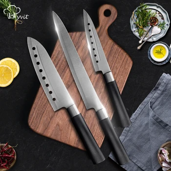 Kuhinjski Nož Chef Japanski Noževi Сантоку Od Nehrđajućeg Čelika Za Rezanje Univerzalni Nož-Nož Сантоку Тесак