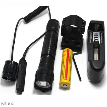 Led Tactical Flashlight CREE XML-T6 L2 2000 lumena 5 način Baklja Laserski Ciljnik Lov Pištolj Pištolj Svjetlo + Daljinski prekidač za Učvršćivanje