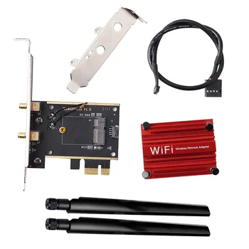M. 2 DO PCI Express Wifi Bežični Adapter je Pretvarač NGFF M. 2 WiFi Bluetooth Kartica sa 2x Antene Za Intel AX210 AX200 9260 8265