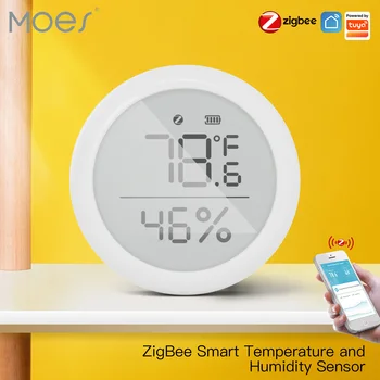 MOES Tuya Smart ZigBee Senzor temperature i vlažnosti Hygrometer za sobe sa LCD Zaslonom Daljinski Upravljač ZigBee Hub gateway