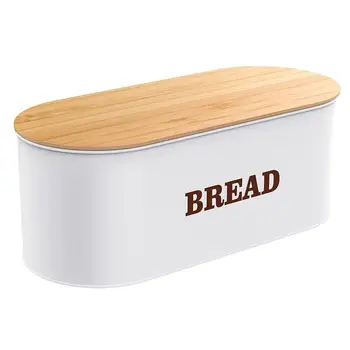 Metalna Kutija Za Spremanje Kruha I Tjestenine Velikog Kapaciteta Prašinu Hrane Kontejner S Bambusa Poklopcem Kuhinja Organizator
