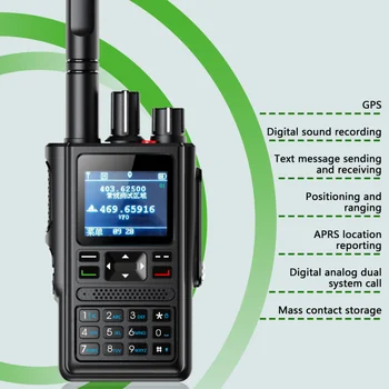 Nova DMR Radio Analognoj Prijenosni prijenosni radio dugog dometa 4800 mah UHF VHF Radio Dvofrekvencijska prijenosni radio SMS Snimanje GPS Amaterka Radio
