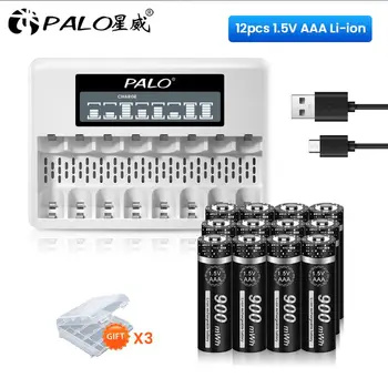 PALO 1,5 v AAA baterija baterija baterija baterija baterija AAA Litij-ionske Punjive Baterije AAA HR3 Li-ion Batteri + 1,5 v AAA AA Punjač