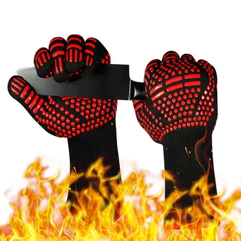 Par toplinski otporne rukavice za roštilj 1472℉ za muškarce i žene, Нескользящие Silikonske Rukavice za kuhanje i pečenje na žaru za peći, Kamina