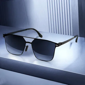 Polarizirane Sunčane Naočale Muški Modni Trg Velike Rimless Volfram Titan Luksuzni Brand Lagane Nijanse Otvoreni Automobil Naočale Za Vožnju