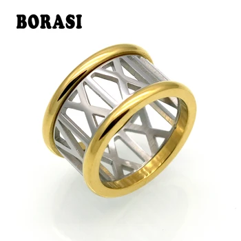 Poznati Brand 12 mm Široke Rimske Brojke Prsten Datum Vjenčanja Prsten Od Nehrđajućeg Čelika Luksuzni Nakit Ženski Prsten Za Žene