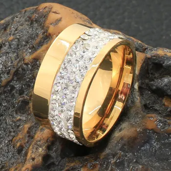 Prsten Od Nehrđajućeg Čelika Nakit Zlatne Boje na Veliko Za Žene Modni Poklon Najnoviji Nakit Femmes Joyas Mujer Store RGGZACBB
