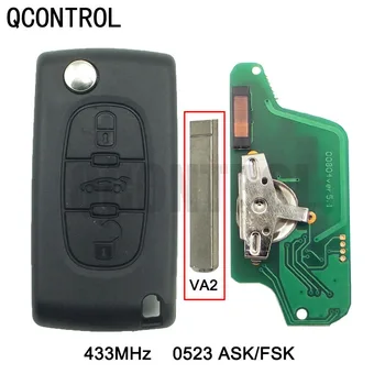 QCONTROL Daljinski Sklopivi Ključ za CITROEN C5 C4 C3 C2 Berlingo Picasso Auto Privjesak 433 Mhz CE0523 ASK/FSK, 3 Tipke VA2