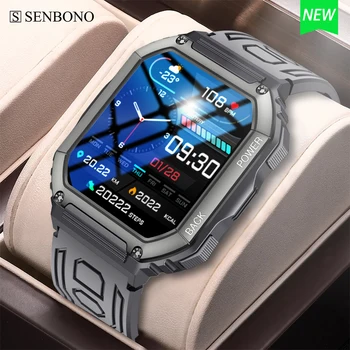 SENBONO 2022 Pametnih Satova Za Muškarce Vanjski GPS Sport Tracker Sat Dugog Čekanja Bluetooth Poziva Smartwatch za IOS, Android telefon