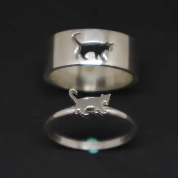Skup Mačji Parova Promise Ring Najbolji Poklon za Ljubitelje Mačaka Zaručnički Prsten YLQ6416