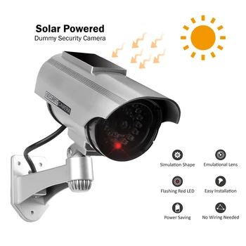 Solarna navedena U akciju Lažna Kamera Treperi Crvena LED Monitor Za Unutarnju I Vanjsku Modeliranje video NADZOR sigurnosna Zaštita Lažne Kamere