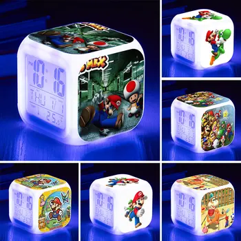 Super Mario Igra Lik Igračke Strme Mario Figurica LED Alarm Svjetlo za Djecu Dječji rođendanski Poklon Igračke Lutke