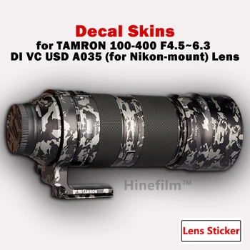 Tamron 100400 Naljepnica na objektiv Zaštitna Folija za Tamron SP 100-400 mm f/4,5-6,3 Di VC USD za objektiv Nikon Mount A035 Naljepnica Kože