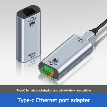 USB Type C na Ethernet Adapter USB C Ženski na RJ45 Ženski 10/100/1000 Gigabitne Žična Mrežna Kartica, Lan za PC, Laptop, Smartphone