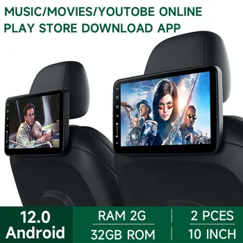 Update na Android 12,0 Auto-Višenamjenski TV Naslon za glavu Monitor Tablet zaslon Osjetljiv na dodir, PlayStore Skinuti program, Gledati film online.HDMI