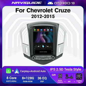 Uređaj NAVIGUIDE Za Chevrolet Cruze 2012-2015 Mediji Tesla Vetical Ekran Android 10 GPS Navigacija Auto Stereo Carplay